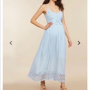 Motherhood Maternity Crochet Detail Maxi Dress